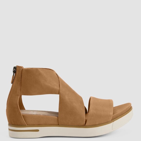 Eileen Fisher Sport Tumbled Leather Sneaker Sandals with Cross-Over Straps - Picture 2 of 16